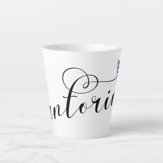 Santorini Herz in Flag, Griechenland, Thira Milchtasse (Vorderseite)