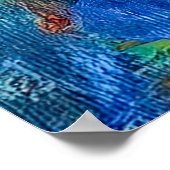 Santorini Hillside in Abstrakt Hues Poster (Ecke)