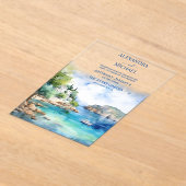 Santorini Hochzeit Acryleinladungen (Ablage )