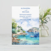 Santorini Hochzeit Einladung (Stehend Vorderseite)