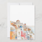 Santorini Hochzeit im Mittelmeer Einladung (Rückseite)