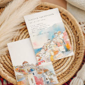 Santorini Hochzeit im Mittelmeer Einladung