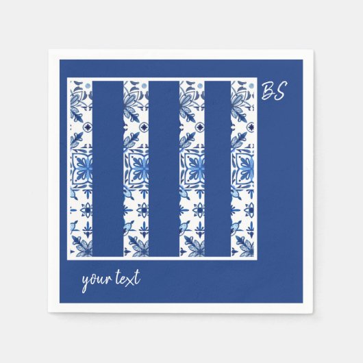 Santorini Hochzeit in Blau und Weiß des Mittelmeer Serviette (Vorderseite)