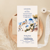 Santorini-Hochzeit in Urlaubsort All In One Einladung