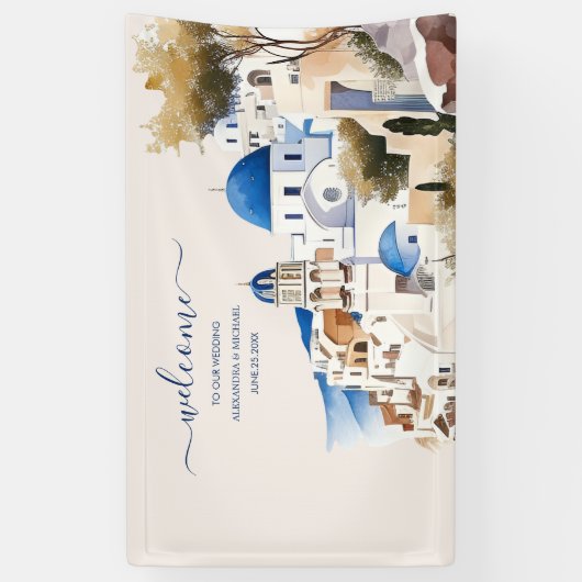 Santorini-Hochzeit in Urlaubsort Banner (Vertikal)