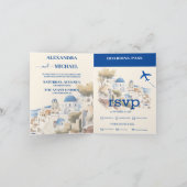 Santorini-Hochzeit in Urlaubsort Einladung (Innenseite)