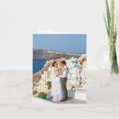 Santorini-Hochzeit in Urlaubsort Einladung (Rückseite)