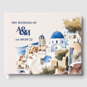 Santorini-Hochzeit in Urlaubsort Gästebuch (Vorderseite)
