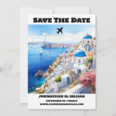 Santorini-Hochzeit in Urlaubsort Save the Date mod (Vorderseite)