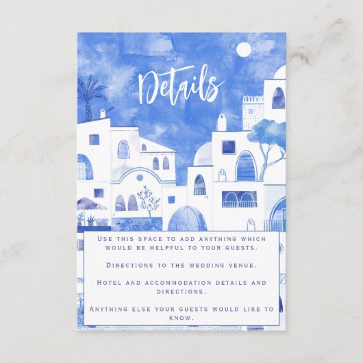Santorini Hochzeiten Details Begleitkarte (Vorderseite)