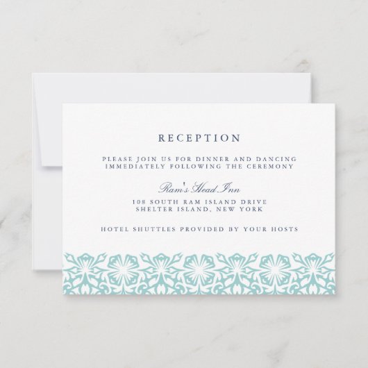 Santorini Hochzeitskarte | Aqua Einladung (Vorderseite)