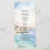 Santorini Hochzeitsprogramm Vorlage | Mittelmeer (Rückseite)