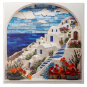 Santorini Imitats Relief Mosaic Arch, griechisches Fliese (Vorderseite)