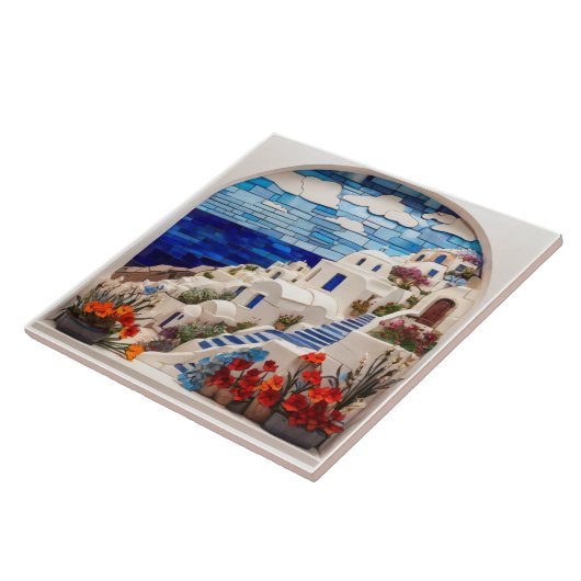Santorini Imitats Relief Mosaic Arch, griechisches Fliese (Seite)