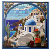 Santorini Imitats Stainted Glass Arch, Griechenlan Fliese (Vorderseite)