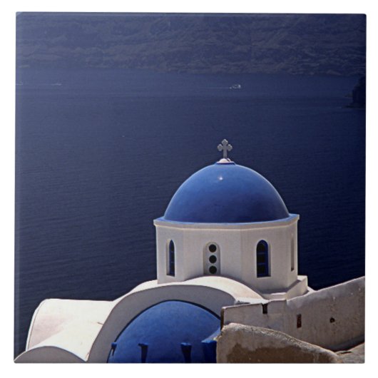 Santorini Insel-Griechenland-Keramik-Fliese Fliese (Vorderseite)