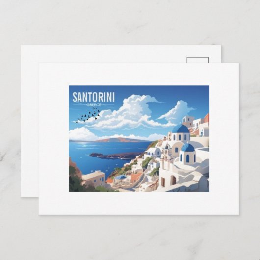 Santorini Insel Griechenland Reise Postkarte (Vorne/Hinten)
