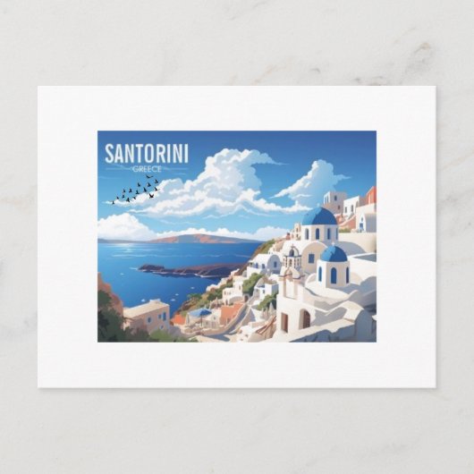 Santorini Insel Griechenland Reise Postkarte (Vorderseite)