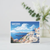 Santorini Insel Griechenland Reisen Postkarte (Stehend Vorderseite)