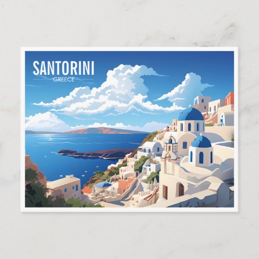 Santorini Insel Griechenland Reisen Postkarte (Vorderseite)