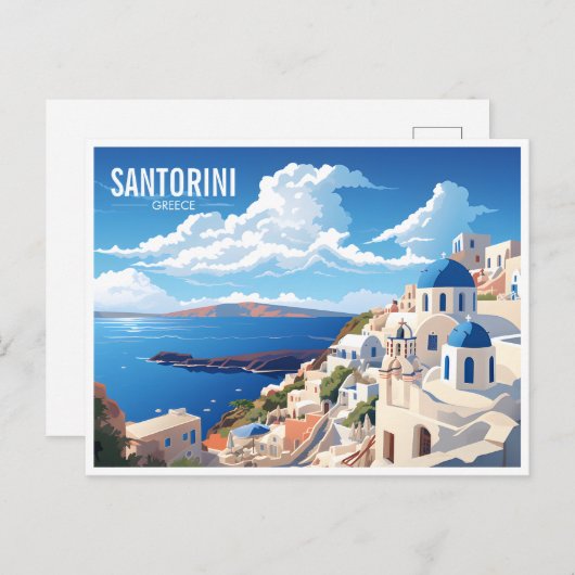 Santorini Insel Griechenland Reisen Postkarte (Vorne/Hinten)