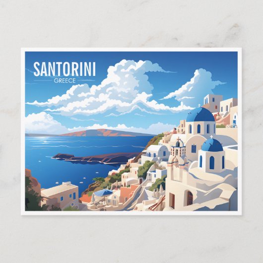 Santorini Insel Griechenland Reisen Postkarte (Vorderseite)