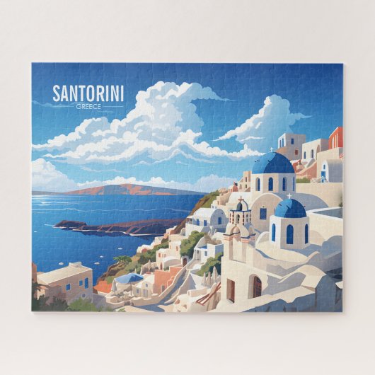 Santorini Insel Griechenland Reisen Puzzle (Horizontal)