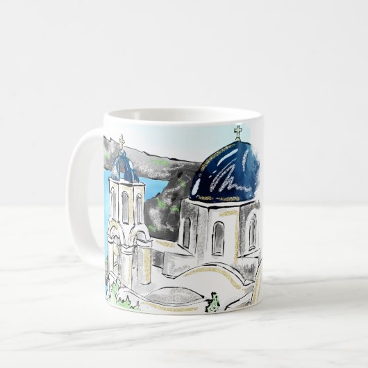 Santorini Insel Griechenland Sommer-Erinnerungen P Kaffeetasse (Vorderseite Links)