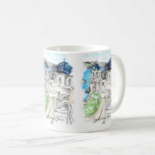 Santorini Insel Griechenland Sommer-Erinnerungen P Kaffeetasse (VorderseiteRechts)