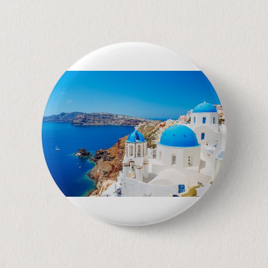 Santorini Insel - Kessel, Griechenland Button (Vorderseite)