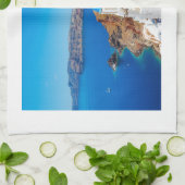 Santorini Insel - Kessel, Griechenland Geschirrtuch (Gefaltet)