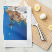 Santorini Insel - Kessel, Griechenland Geschirrtuch (Viertel Falte)