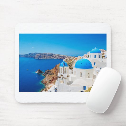 Santorini Insel - Kessel, Griechenland Mousepad (Mit Mouse)