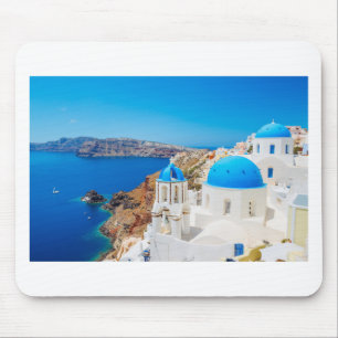Santorini Insel - Kessel, Griechenland Mousepad