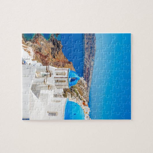 Santorini Insel - Kessel, Griechenland Puzzle (Horizontal)