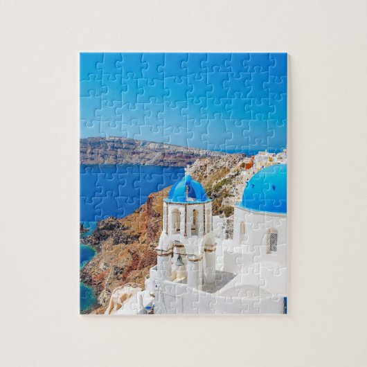 Santorini Insel - Kessel, Griechenland Puzzle (Vertikal)