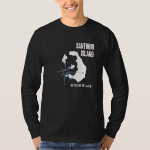 Santorini Insel Mittelmeer Koordinatoren Karte T-Shirt