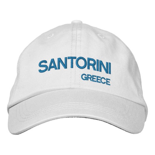 Santorini Island Griechenland Blue & White Hat Bestickte Kappe (Vorderseite)