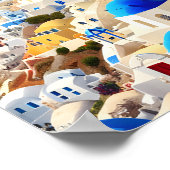 Santorini Island Griechenland Digitale Malerei Poster (Ecke)