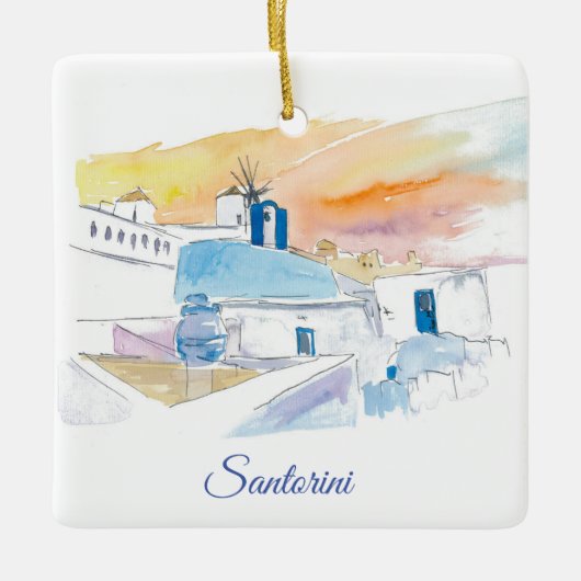 Santorini Keramik Ornament (Vorderseite)