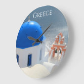 Santorini Kirche am Nachmittag Sun Große Wanduhr (Winkel)