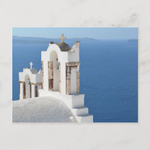 Santorini Kirche Aussicht Postkarte