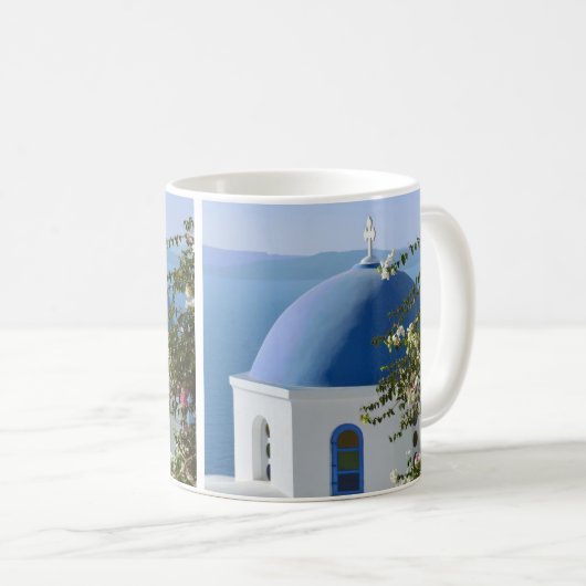 Santorini Kirche Aussicht Tasse (VorderseiteRechts)