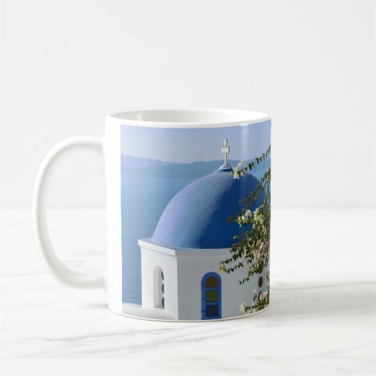 Santorini Kirche Aussicht Tasse (Links)