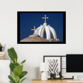 Santorini-Kirchen. Poster von cARTerART (Heimbüro)