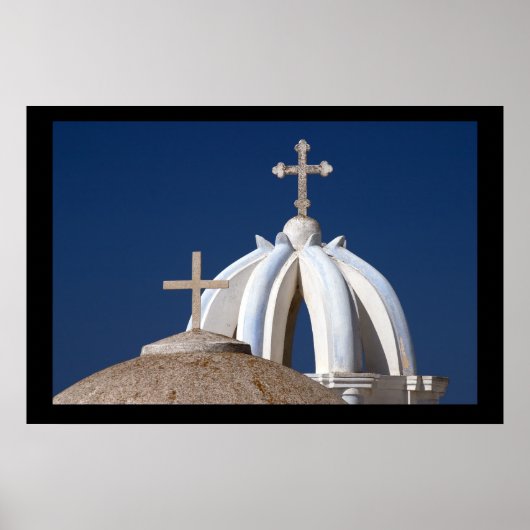 Santorini-Kirchen. Poster von cARTerART (Vorne)