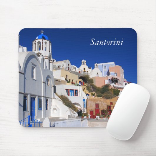 Santorini-Leinwand Mousepad (Mit Mouse)