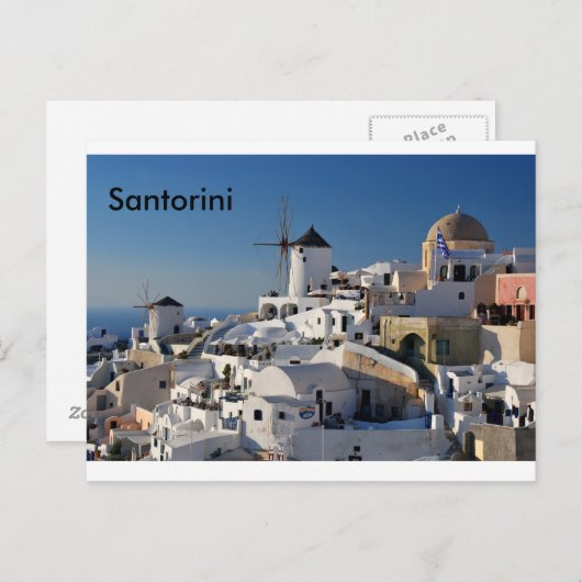 Santorini-Leinwand Postkarte (Vorne/Hinten)