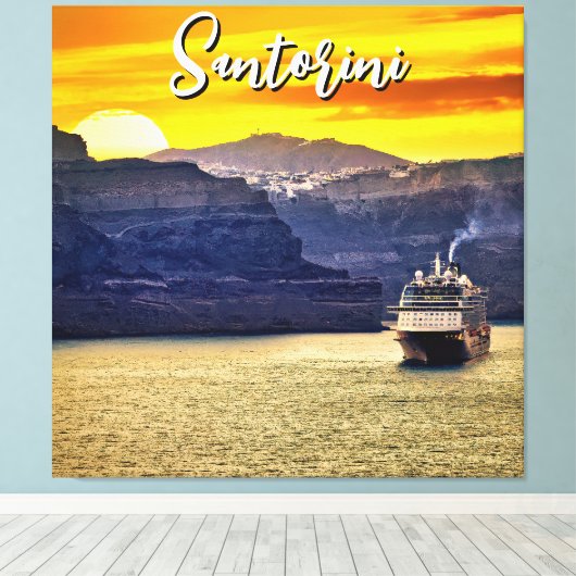 Santorini Leinwanddruck (Insitu (Holzboden))