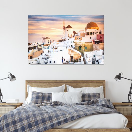 Santorini Leinwanddruck (Insitu (Schlafzimmer))